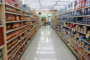 Aisle Of Grocery Store Wallpaper