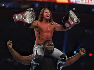 Aj Styles Omos Celebrating Wallpaper