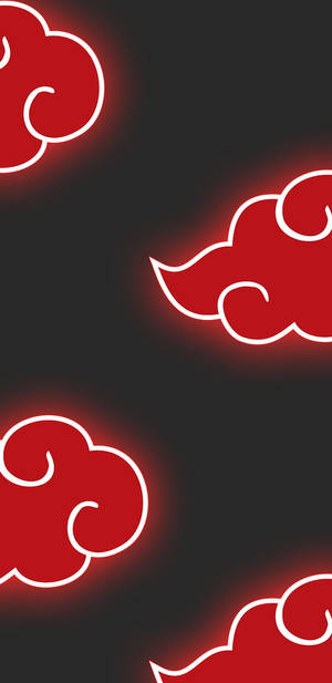Akatsuki Logo Neon Red Clouds Wallpaper