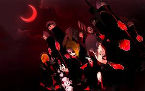 Akatsuki Naruto Characters Blood Moon Wallpaper