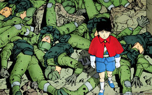 Akira Manga Kaneda On Soldiers Wallpaper