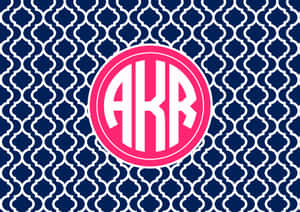 Akr Pink And White Monogram Desktop Wallpaper