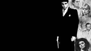 Al Pacino Scarface Black And White Wallpaper
