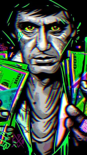 Al Pacino Scarface Neon Colors Wallpaper