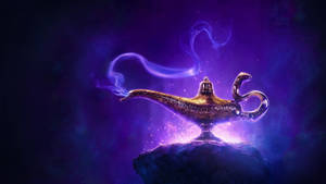 Aladdin Lamp Pixel Disney Laptop Purple Wallpaper