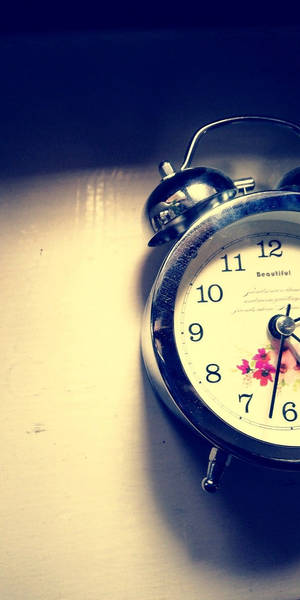 Alarm Clock Flower Design Wallpaper