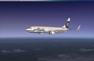 Alaska Airlines Plane On Purple Twilight Skies Wallpaper