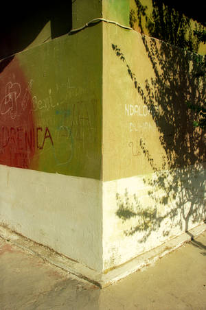 Albania Building With Graffiti Wallpaper
