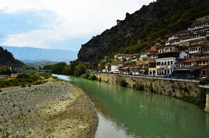Albania Houses On Osum River Wallpaper