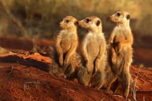 Alert Meerkats Standing Watch Wallpaper