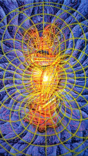 Alex Grey In Full Color With Intricate Geometric Shapes Wallpaper