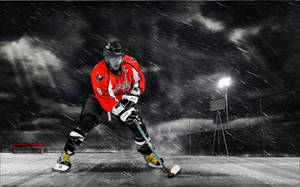 Alex Ovechkin Washington Capitals Stormy Night Fan Art Wallpaper