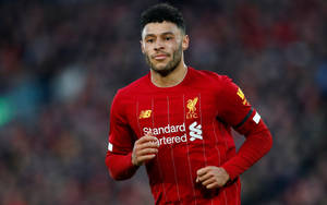 Alex Oxlade-chamberlain Red Football Jersey Wallpaper