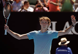 Alexander Zverev Immersed In An Intense Tennis Match Wallpaper