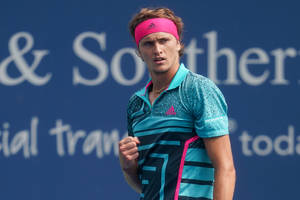 Alexander Zverev Pink And Blue Shirt Wallpaper