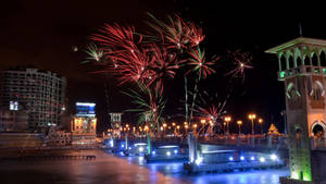 Alexandria Bridge Fireworks Wallpaper
