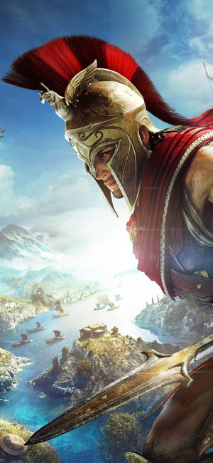 Alexios From Assasin's Creed Odyssey Iphone Wallpaper
