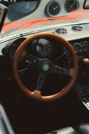 Alfa Romeo Iphone Steering Wheel Wallpaper