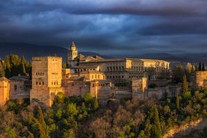 Alhambra Dark Clouds Wallpaper