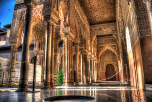 Alhambra Interior Blocked Parts Wallpaper