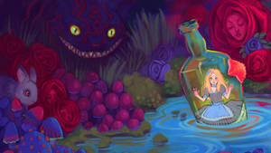 Alice In Wonderland Fan Art Painting Wallpaper