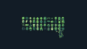 Aliens In The Dark With A Green Background Wallpaper