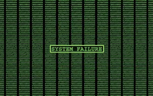 Aligned Green Matrix System Failure Wallpaper