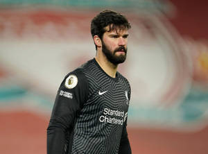 Alisson Becker Black Liverpool Jersey Wallpaper