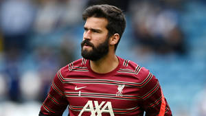 Alisson Becker Red Striped Top Wallpaper