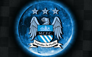 All Blue Manchester City Logo Wallpaper
