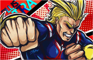All Might Throwing A Punch Wallpaper