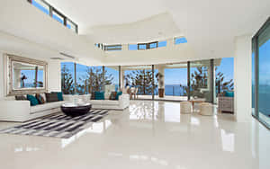 All White Luxury House Interior Wallpaper