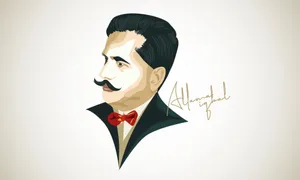 Allama Iqbal Illustration Wallpaper