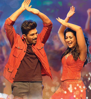 Allu Arjun And Catherine Tresa Dancing Wallpaper
