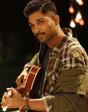 Allu Arjun Hd Playing Guitar Wallpaper
