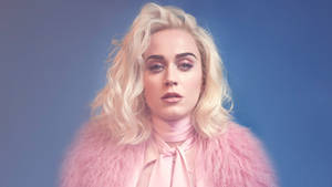 Alluring Katy Perry In Pink Fur Coat Wallpaper