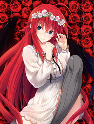 Alluring Rias Gremory In Action Wallpaper
