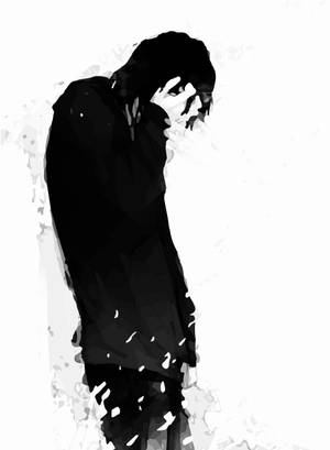 Alone Sad Anime Boys Black Painting Wallpaper