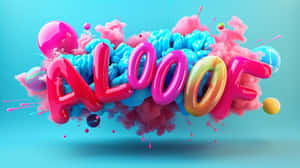Aloof Colorful3 D Text Art Wallpaper