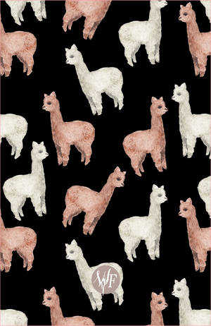 Alpaca Brown White Pattern Art Wallpaper