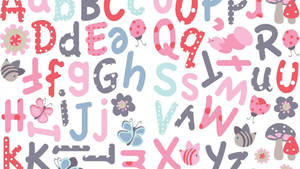 Alphabets With Butterflies And Bees Wallpaper
