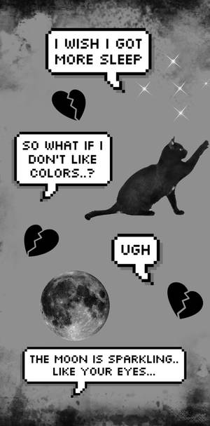 Alt Aesthetic Cat And Speech Bubbles Wallpaper