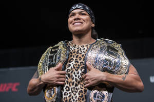 Amanda Nunes Leopard Print Wallpaper