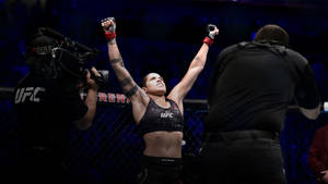 Amanda Nunes Victory Pose Wallpaper