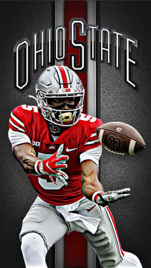 Amazing Ohio State Football Team Player Graphic Art Wallpaper