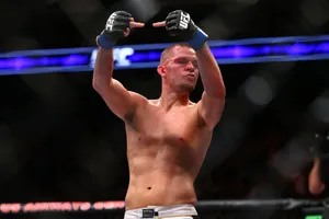 American Athlete Nate Diaz Middle Finger Wallpaper