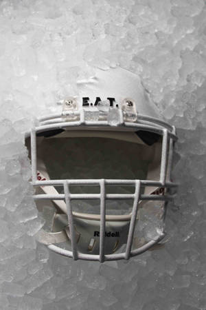 American Football Helmet On Ice Wallpaper