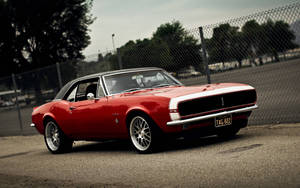 American Muscle Car With Black Top Wallpaper