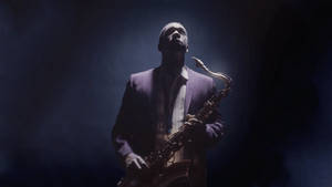 American Saxophonist John Coltrane Stellar Regions Album Cover Wallpaper