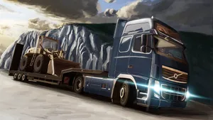American Truck Simulator Blue Volvo Truck Wallpaper